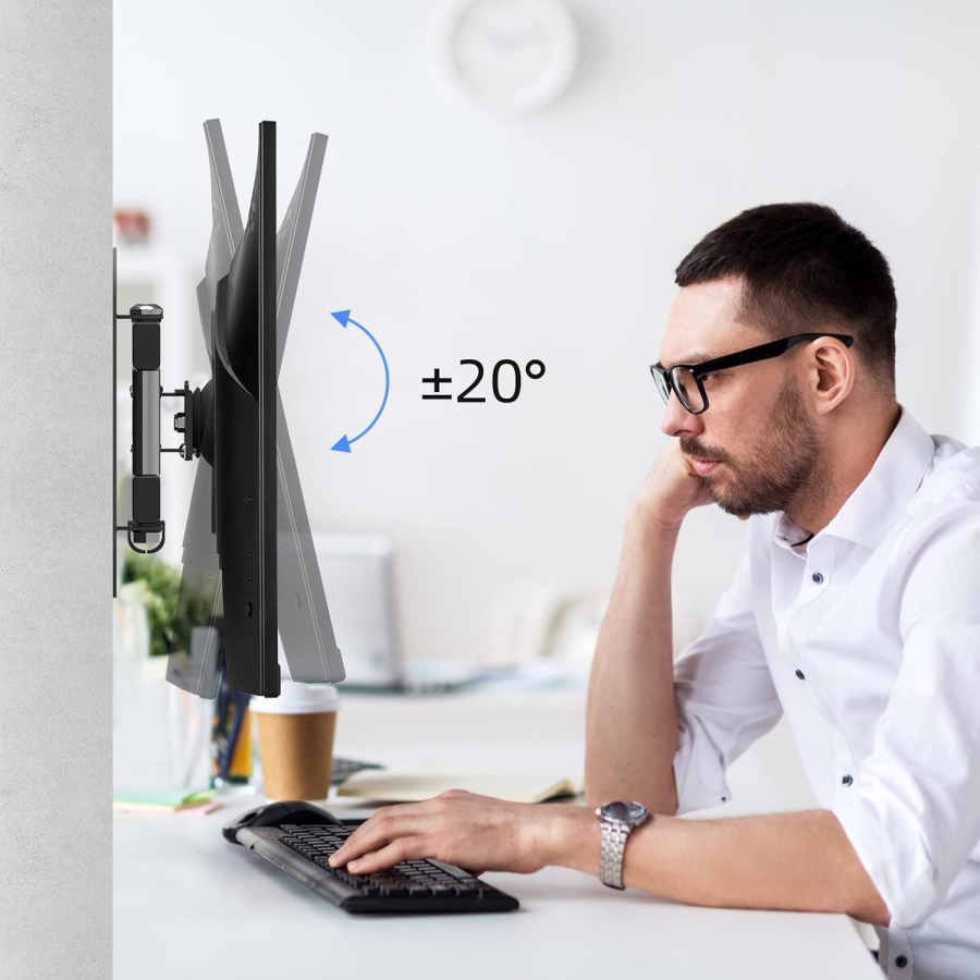 suptek Soporte de Pared para TV, Giratorio, Inclinable, Rotatorio para Televisores Planos y Curvos de 15-32" (Soporte de Pared VESA para Monitor de PC de hasta 13Kg)