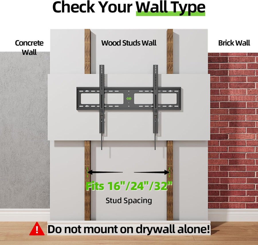 USX MOUNT Soporte de pared  para pantallas de 45-100", hasta 91 kg, carga extremadamente pesada