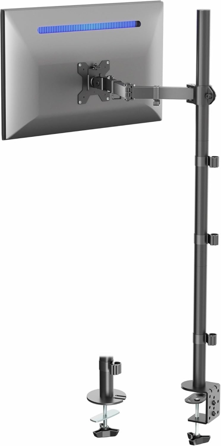 VIVO Brazo para Monitor 13–32" | Barra de 99 cm (Solución Ergonómica para Puestos de Trabajo Sentado-De Pie: Columna de 1010 mm para Ajuste Flexible de Altura de hasta 10 kg)