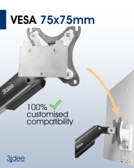 Adaptador VESA compatible con la serie de monitores inteligentes Samsung M8 (LS32BM801, LS32BM80G, LS32BM80P) - 75x75mm