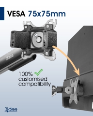 Adaptador VESA compatible con monitor HP (32s) - 75x75mm