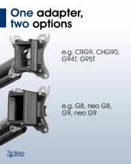 Adaptador VESA compatible con monitor Samsung (Odyssey G9, Neo G9, G8, Neo G8, G7) - 75x75mm
