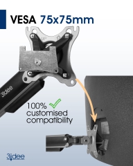 Adaptador VESA compatible con monitor Samsung (U32R590, U32R592, U32R594, LU32R590, UR59C y más) - 75x75mm