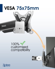 Adaptador VESA compatible con monitores HP (M27h, M24h) - 75x75mm