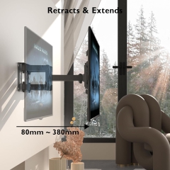 Soporte de pared para TV BONTEC Soporte giratorio e inclinable para TV Movimiento completo para televisores o monitores LCD LED planos y curvos de 23 a 70 pulgadas con un peso máximo de 45 kg, VESA máximo 400 x 400 mm