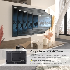 Soporte de pared para TV BONTEC Soporte giratorio e inclinable para TV Movimiento completo para televisores o monitores LCD LED planos y curvos de 23 a 70 pulgadas con un peso máximo de 45 kg, VESA máximo 400 x 400 mm