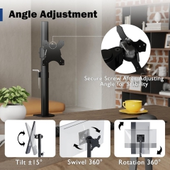 Soporte para monitor BONTEC, soporte de mesa para pantallas de 13 a 34 pulgadas, totalmente móvil, diseño ergonómico, ajuste de altura, para uso en juegos y oficina, soporta hasta 10 kg, compatible con VESA 75/100.