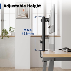 Soporte para monitor BONTEC, soporte de mesa para pantallas de 13 a 34 pulgadas, totalmente móvil, diseño ergonómico, ajuste de altura, para uso en juegos y oficina, soporta hasta 10 kg, compatible con VESA 75/100.